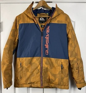 QUIKSILVER SIDE HIT Snow Jacket Buckthorn Brown Fade Out Camo CNR1 Youth XL 16 - Picture 1 of 13