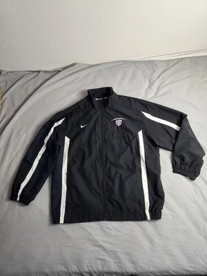 Chaqueta cortavientos vintage años 90 Nike Team para hombre talla XL negra blanca forrada de malla NUEVA Foto 1 de 4