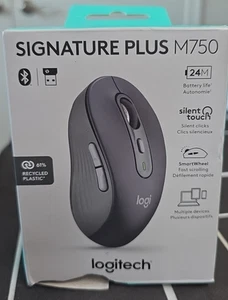 Logitech Signature Plus M750 Wireless Mouse - Wireless - 32.81 ft - Bluetooth - Picture 1 of 7