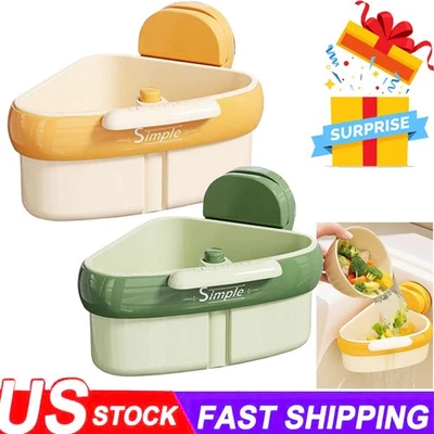 Fregadero de esquina colador ventosa fregadero esquina estante fregaderos basura alimentos recogedor Foto 1 de 4