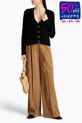 RRP €366 AUTUMN CASHMERE Pure Cashmere Cardigan Size M Black Button Front - Image 1 of 4