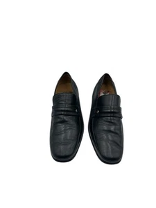 Mocasín Clarks de cuero para hombre Reino Unido 9,5G negro sin cordones - Imagen 1 de 9