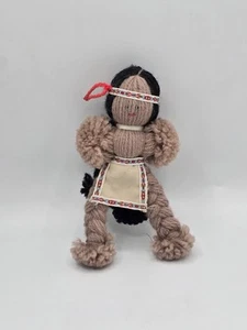 Indianer Indianer geflochtenes Garn Puppen, Vintage Handarbeit Spielzeug - Bild 1 von 7