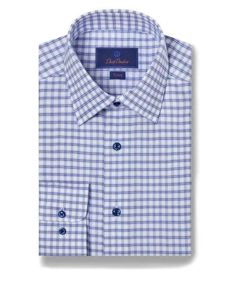 Camisa de vestir David Donahue de algodón espiga a cuadros ajuste precio de venta sugerido por el fabricante $155 Foto 1 de 2