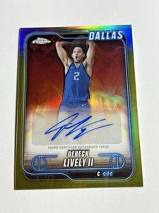 2024-25 Topps Chrome Dereck Lively II Gold Auto /50 Dallas - Picture 1 of 3