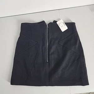 NEU Alexander Wang Größe 4 taillierter Reißverschluss Minirock schwarz gefüttert - Bild 1 von 10