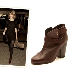 Rag & Bone Womens Harrow Ankle Boots Brown High Heel Bootie EU 37 Taylor Swift - Picture 1 of 11