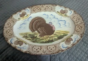 Vintage 1950's Large Maruta Ware Japan Oval Turkey Platter NICE 19.75" x 14.25" - Picture 1 of 14