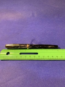 Parker Striped Duofold Pen -Blue/Gray/Black Pearl Stripe -GFT -BF- 14KT Nib-DC 1 - Picture 1 of 4