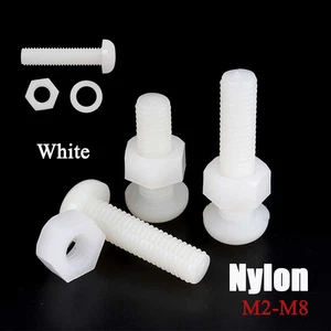 White Nylon Phillips Pan Head Machine Screws With Washer Round Head Bolts Set - Picture 1 of 71