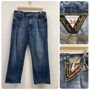 VTG Lucky Brand Bootcut Medium Wash Blue Jeans USA Mens Size 36 Distressed - Picture 1 of 17