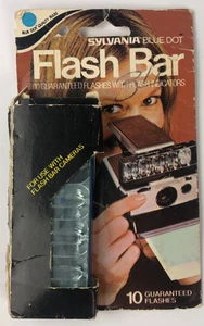 Barra flash Sylvania Blue Dot per fotocamera Polaroid vintage retrò garanzia 10 flash - Foto 1 di 6