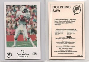 Tarjeta Dan Marino 1985 85 HCA Kiwanis Club Dolphins - Imagen 1 de 1