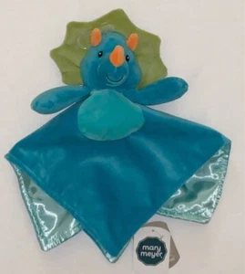 NWT Mary Meyer Triceratops Dinosaur Security Blanket/Lovey Satin & Velour RARE - Picture 1 of 4