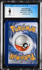 ERROR INVERTED BACK 2021 Battle Styles #094/163 Honchkrow 9 CGC 10005286 - Picture 1 of 2