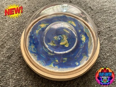 FLAT EARTH PRODUCTS Flat Earth Model Display Dome Worlds Beyond The Ice Wall Terra Infinita Map Wood