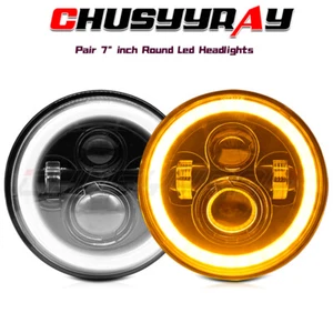 FOR Ford Mustang 1965~1973 Brightest Pair 7" Round Led Headlights High&Low Beam - Bild 1 von 13