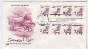 TurtlesTradingPost- Conestoga Wagon 1800s- 1988 #2252 FDC Artcraft Cachet - Picture 1 of 1