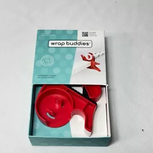 Wrap Buddies Gift Wrapping Paper Tool 2 Holder Clamps w/ Tape Dispenser Red NEW - Picture 1 of 6