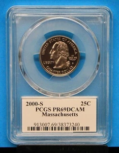 2000-S PCGS MASSACHUSETTS QUARTER Graded PR69DCAM PCGS # 913007.69/38373240 - Picture 1 of 4