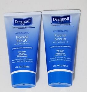 SET OF 2 Facial Scrub Dermasil Labs Invigorating Vitamin E Fragrance Free 5oz