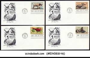 UNITED STATES USA - 1972 WILDLIFE CONSERVATION /ANIMALS/BIRDS SET OF 4 FDC - Picture 1 of 1