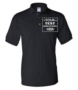 Custom Text logo button up Embroidered Fit Shirt Custom Personalized Thread POLO - Picture 1 of 7