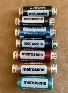 7 Spool Lot Mettler Metrosene Thread Sewing Germany sealed black multi colors - Picture 1 of 4