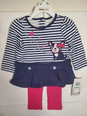 Nuevo con etiquetas 2 piezas Niños Cuartos de cabeza Camisa Vestido y Leggings Rosa Talla 18M Foto 1 de 4