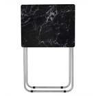 Marble Design Multi-Purpose Foldable Table, Black