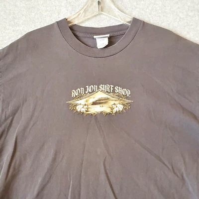 Camiseta Ron Jon Surf Shop Hombre Talla Grande Gris Algodón SS Wave Beach Florida Foto 1 de 4