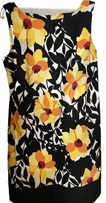 VESTIDO AGB NEGRO SIN MANGAS ESTAMPADO FLORAL TALLA 10, CLÁSICO Foto 1 de 4