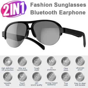 Smart Sunglasses Bluetooth Wireless Earphone Headset with Mic Speaker Call Music - Picture 1 of 18