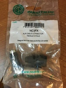 Neutrik NC3FX XLR Kabel Stecker Buchse 3 polig NEU Neu in Verpackung Nickel Silber Bx8 - Bild 1 von 2