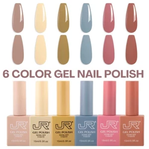 JR Gel Nail Polish 6pcs Set 15ml UV/LED Colors for Manicures, Pedicures GamaC - Picture 1 of 6