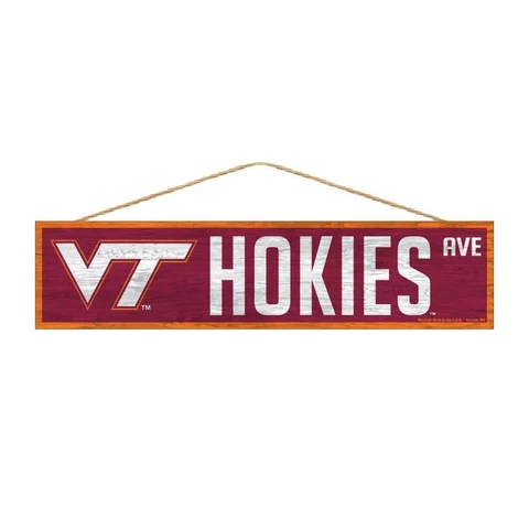 Virginia Tech Hokies 4"x17" Wood Sign Avenue Design [NEW] Street Banner Wall Cover