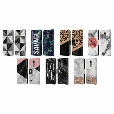 HEAD CASE DESIGNS MARBLE TREND MIX LEATHER BOOK CASE FOR LG PHONES 1 - Изображение 1 из 4