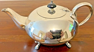 Vintage Art Deco Paramount Silver Plated 4 Footed Tea Pot - Picture 1 of 4