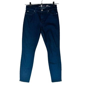 7 for all Mankind Womans Sz 28 Gwenevere Ankle Jeans Pockets Stretch Blue - Picture 1 of 7