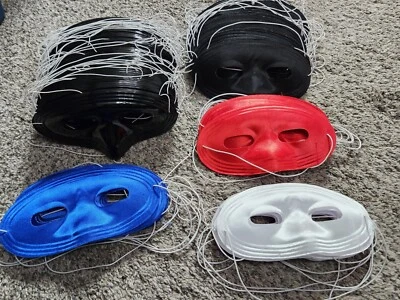 Huge Lot Of 126 Simple Rubies 2010 Costume Masks Satin Domino Party Haloween  - Image 1 of 4