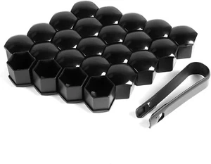 MIKKUPPA 20PCS Lug Nut Covers - Black 19 mm Inner 3/4" (19mm) Hex, - Picture 1 of 3