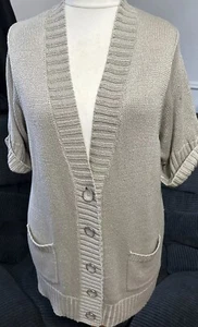 ladies plus size 22 silver grey short sleeve cardigan from M&S vgc - Picture 1 of 9