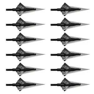 12PCS Hunting Sharp 4 Blades Broadheads 125 Gr Compound Bow Crossbow Arrowheads - Picture 1 of 9