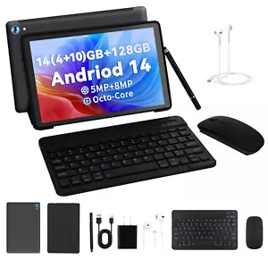 AEEZO 10.1'' Android 14 Tablets HD Touchscreen Octa-Core 10+128GB Dual Camera - Picture 1 of 7