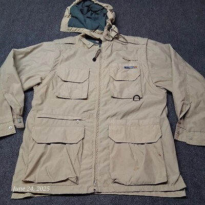 Exofficio Nylon Fishing Jacket Men Size Small Brown Hooded Safari Photographs - Image 1 of 4