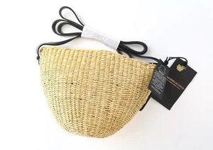 Maison Scotch Damen Tasche Einheitsgröße Weizen Brown Stroh Leder Griff Rv Somme - Bild 1 von 5