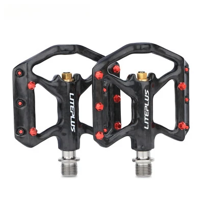 Folding MTB Bike Carbon Pedals Non-Slip Titanium Sealed Bearing Footrest - Image 1 of 4