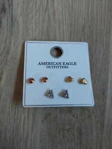3 Paar Ohrringe Ohrstecker Herz American Eagle neu - Bild 1 von 2