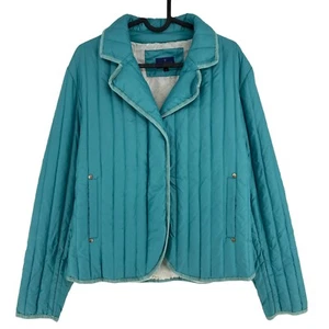TRUSSARDI JEANS Cyan Blue Down Jacket Coat Size IT 44 EU 40 UK 12 US 10 - Picture 1 of 11