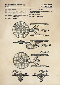 Patent Print - Star Trek / USS Enterprise - Vintage Poster Wall Art A4